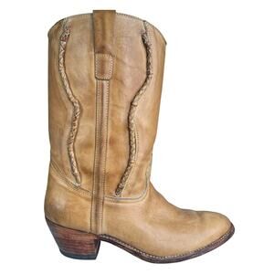 Vintage Circle S Men’s Brown Leather Cowboy Boots Size US 11 D